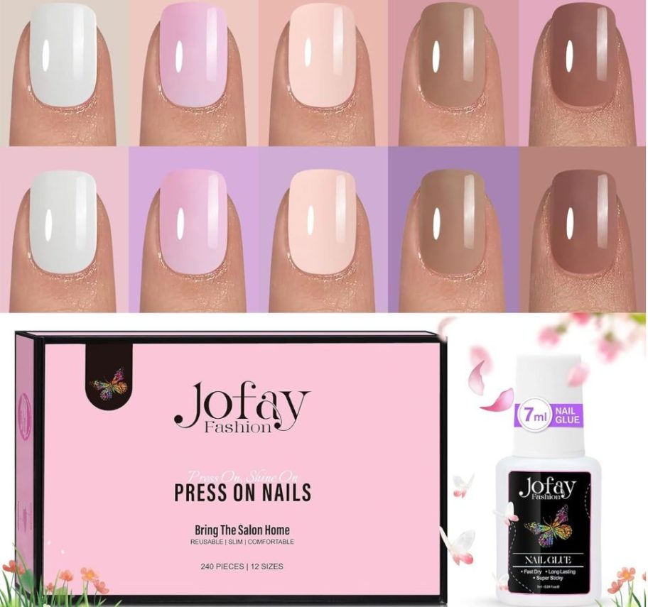 Stock image of Jofay Press on Nails 240-piece Set - A18 Hot Color Kit