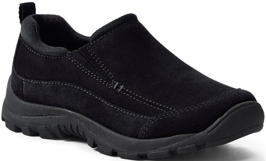 black suede slip-on shoe