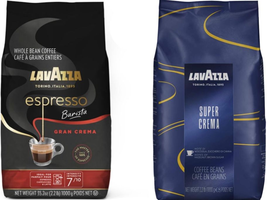 Stock images of 2 bags of Lavazza Whole Bean Coffee
