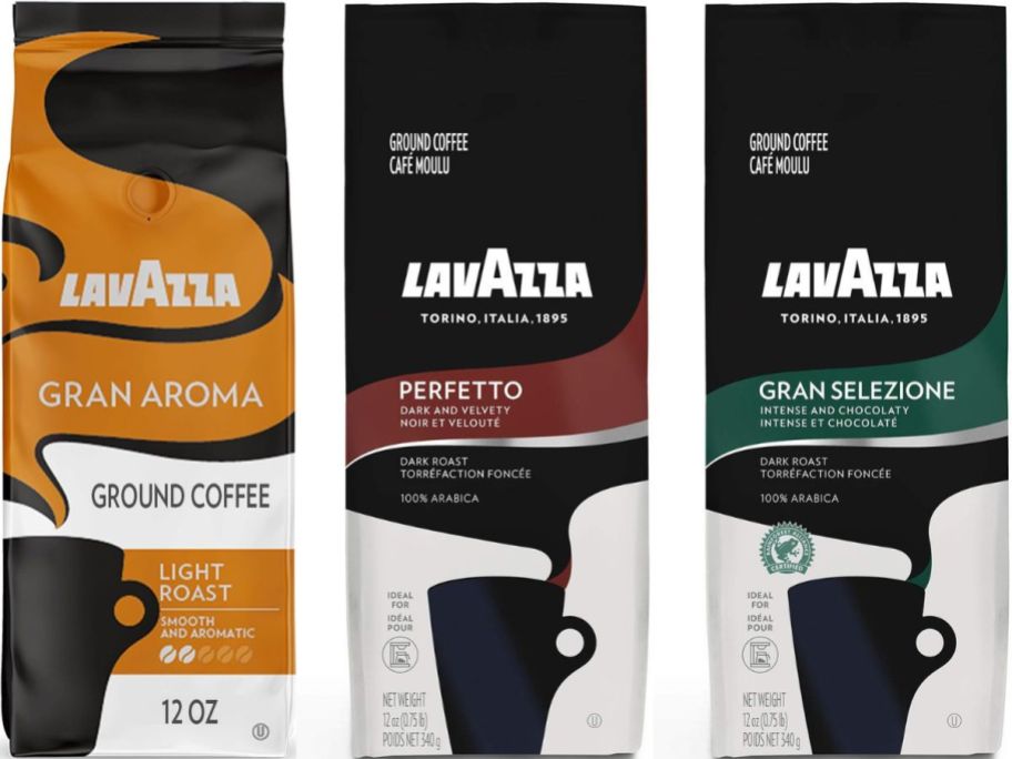 Stock images of 3 12oz Bags of Lavazza Ground Coffee