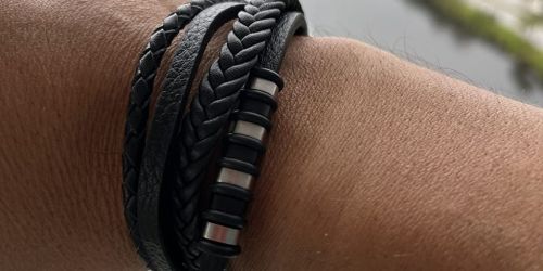 Men’s Leather Bracelet Only $5.69 on Amazon (Reg. $20)