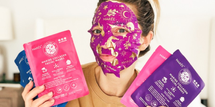 Maree Facial Masks 6-Pack Just $11.96 Shipped on Amazon | Infused w/ Marine Collagen & Hyaluronic Acid