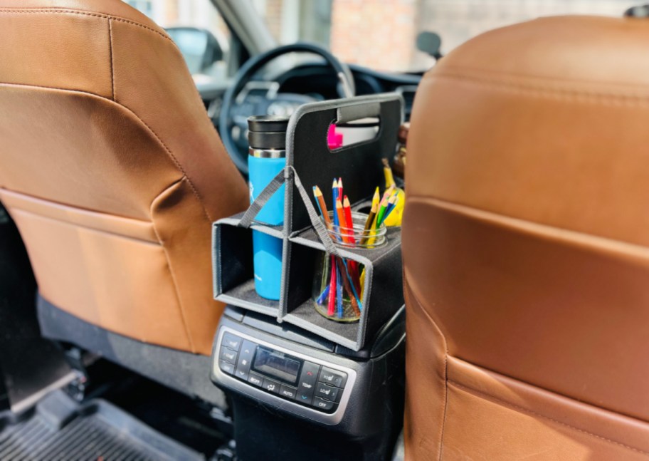 A vehicle with the Meori car organizer from amazon