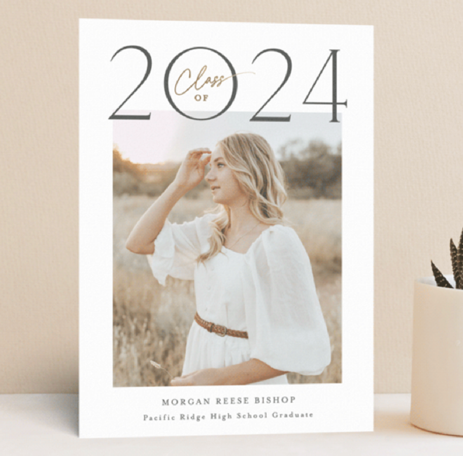 a 2024 graduation card from minted, one of the free stuff for graduates in 2024 and one of the deals for high school seniors too