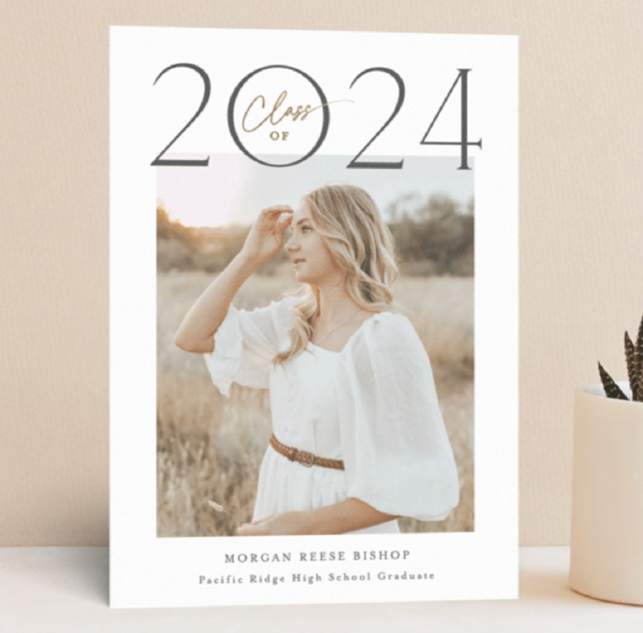 a 2024 graduation card from minted, one of the free stuff for graduates in 2024 and one of the deals for high school seniors too