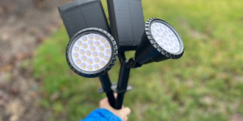 Solar Powered Spotlights 4-Pack Only $18.49 Shipped on Amazon | Waterproof & Adjustable