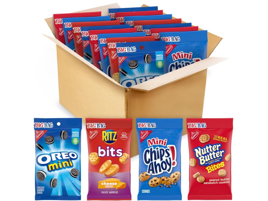 box of big bag Nabisco snacks