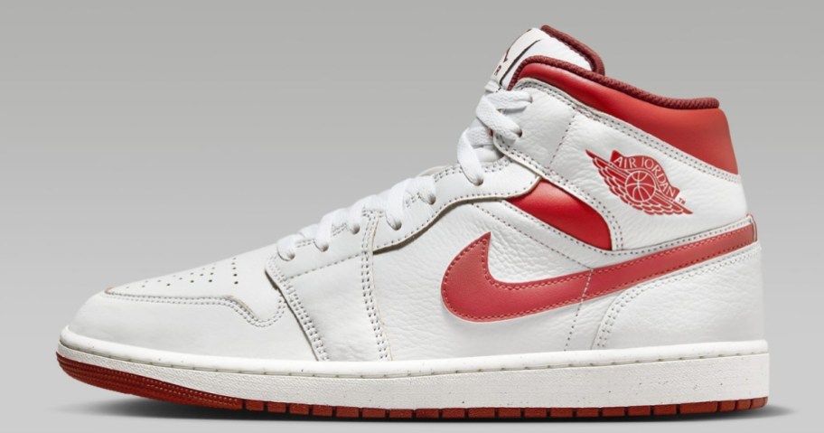 Air Jordan 1 Mid SE Men's Shoes in red and white