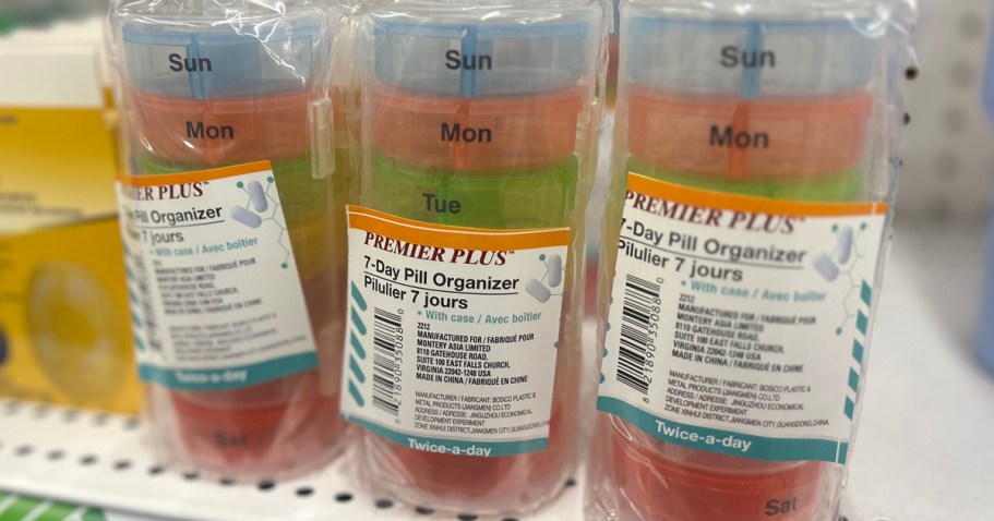 Pill Organizer Only $1.25 at Dollar Tree – Includes Morning & Night Compartments