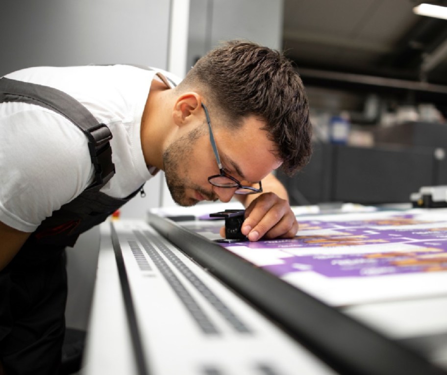 A student studying printing thanks to Print and Graphics Scholarship Foundation, one of the college scholarships for high school seniors