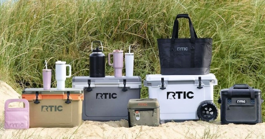 various RTIC products on a beach