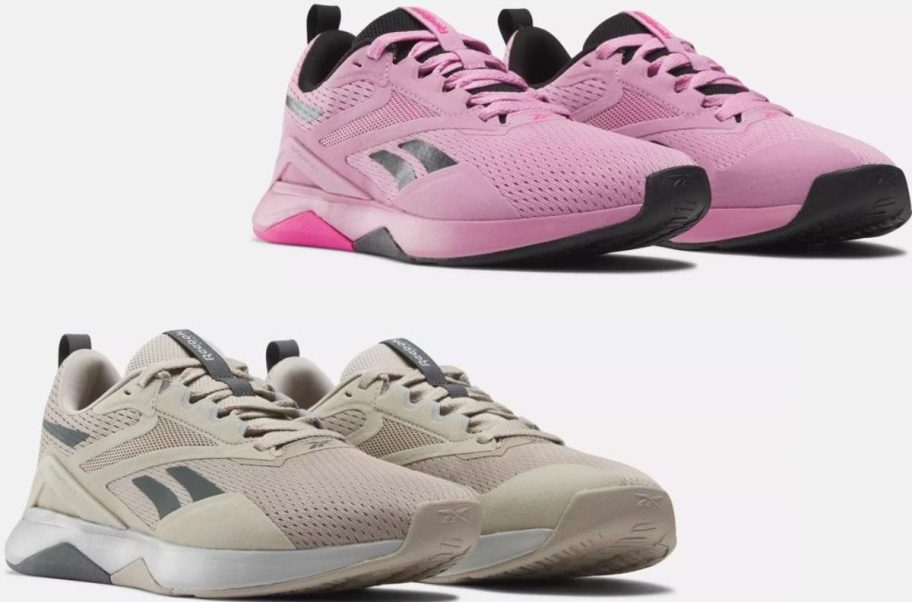 Stock images of two pairs of Reebok Neno Shoes for Men or Women