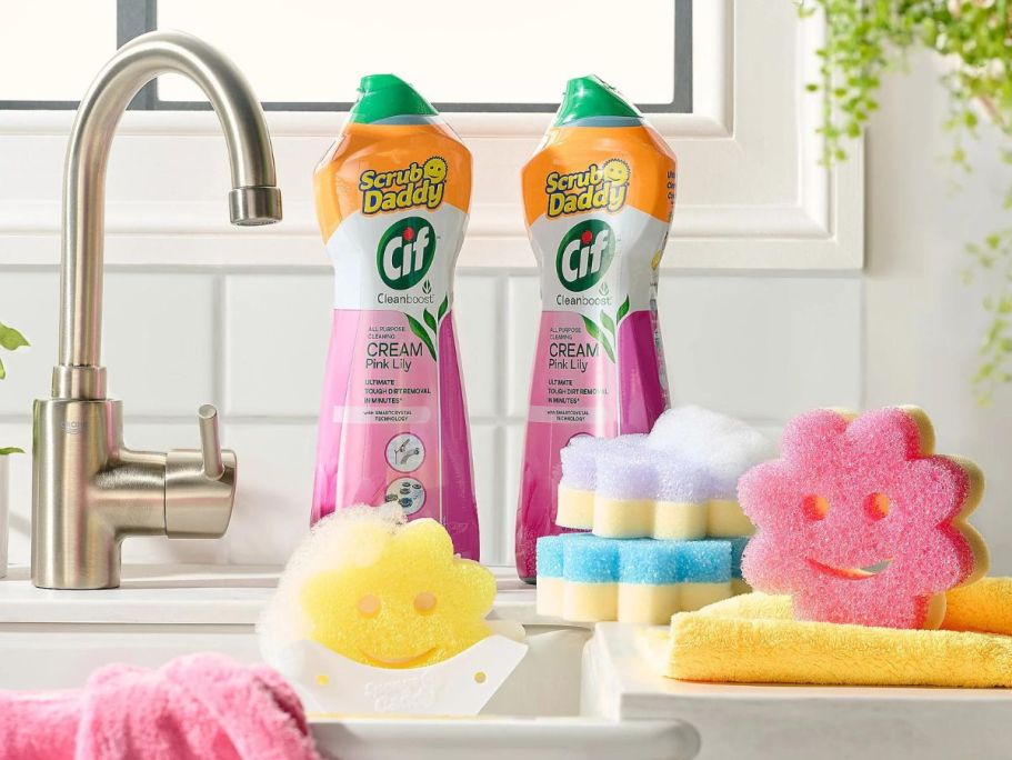 Scrub Daddy 9-Piece Set from $24.98 Shipped | Includes 4 Sponges, 2 Microfiber Towels, Caddy & More!