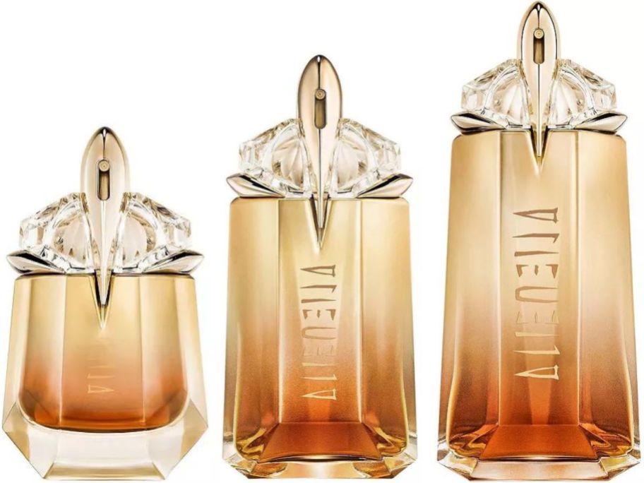 Stock images of Mugler Alien Goddess perfume in 3 sizes