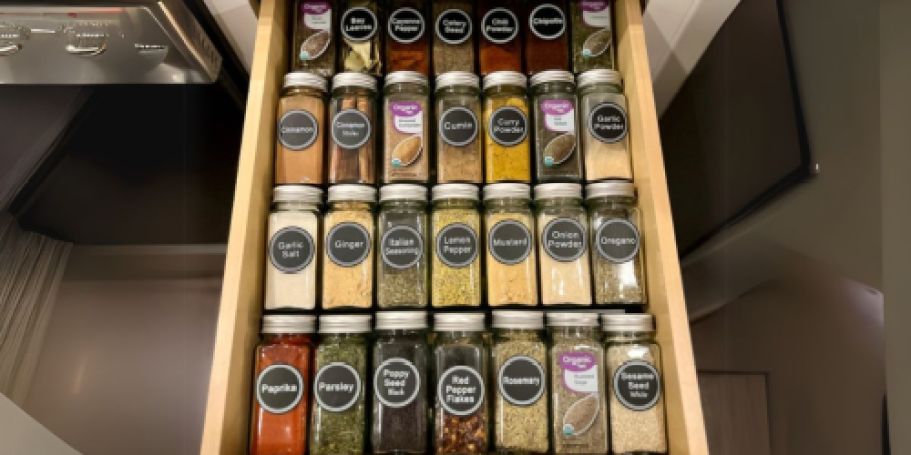 Highly-Rated Spice Rack Organizer w/ 28 Jars & Labels Just $26 on Amazon