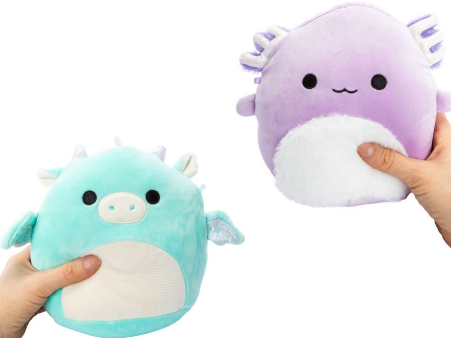 Stock image of a Dragon and Axolotl Squishmallow from Five Below