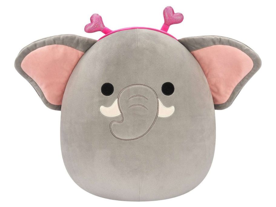 Squishmallows 16" Mila Grey Elephant w/ Headband stock image