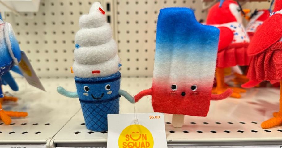 SUN SQUAD 4TH OF JULY FELT DUO with ice cream cone and firecracker popsicle