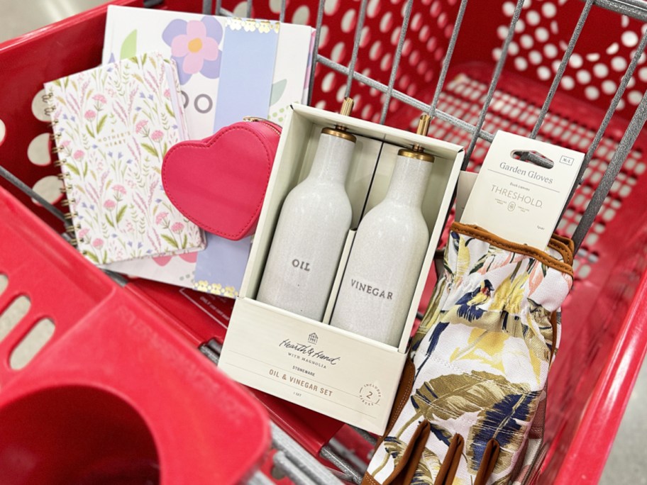mother's day gifts in red target shopping cart