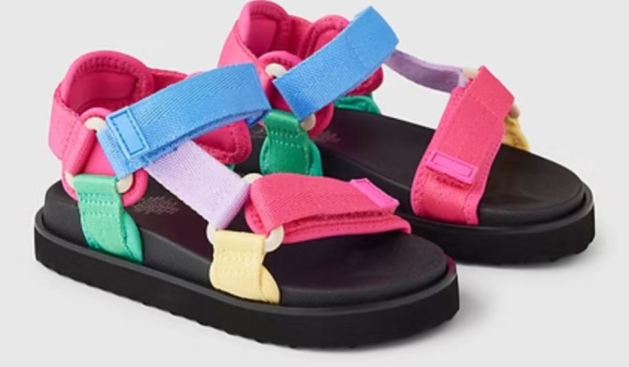pastel colors velcro strap toddlers sandals