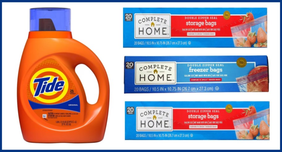 laundry detergent and storage bags