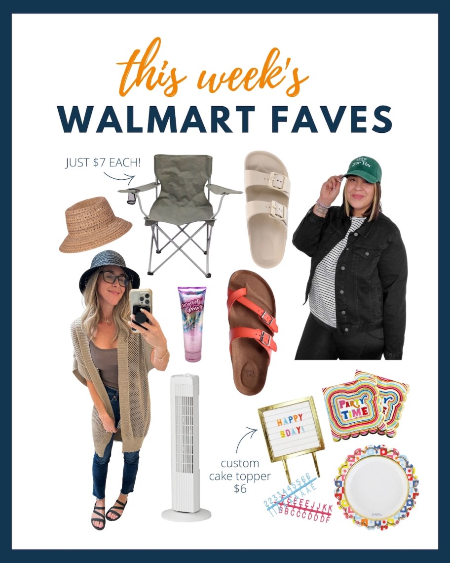 collage graphic of this weeks walmart faves