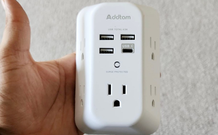 Outlet Extender w/ 5 Plugs & 4 USB Ports Just $8 on Amazon (Charge All Your Devices at Once!)