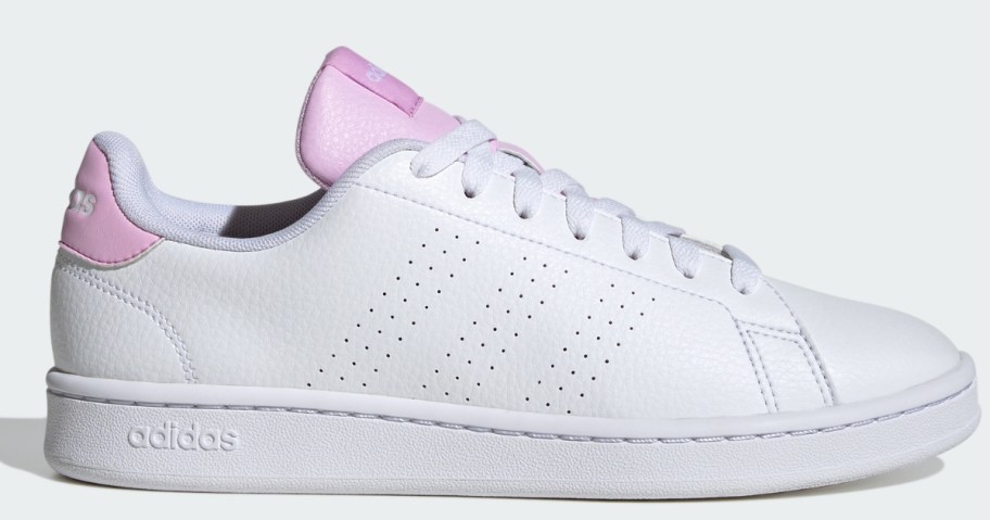 women's adidas shoe white with pink accents
