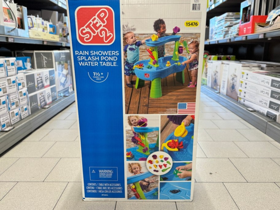 kid's Step2 Rain Showers Water Table in box in store aisle