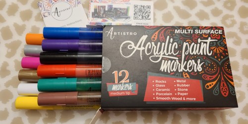 Highly Rated Acrylic Paint Pens 12ct Only $8 Shipped on Amazon | Work on Rocks, Glass, & Wood!