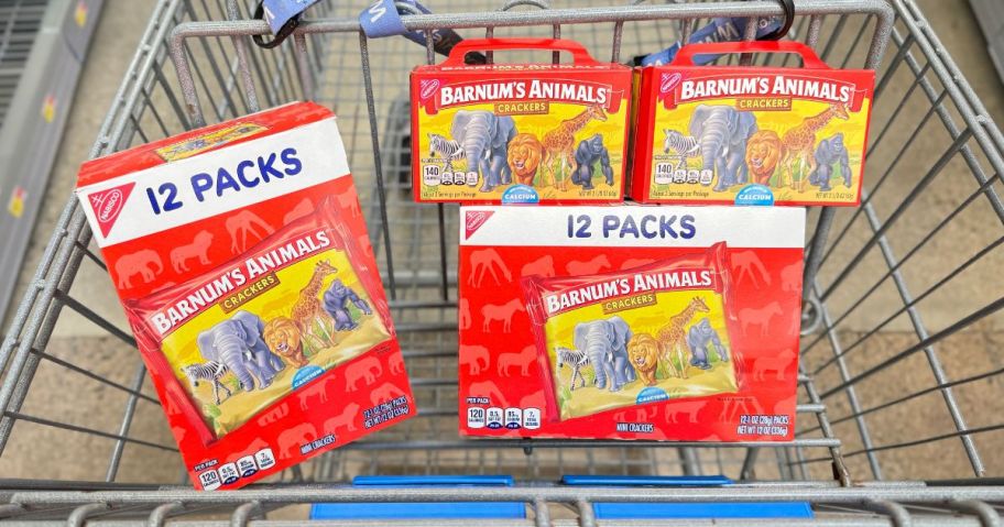 Barnum's Original Animal Crackers, 12 - 1 oz Snack Packs in cart in store