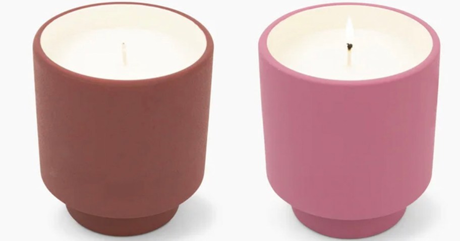 brown and pink candle stock images