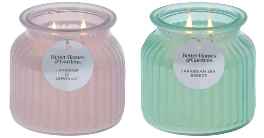 pink and green pagoda jar candles stock images