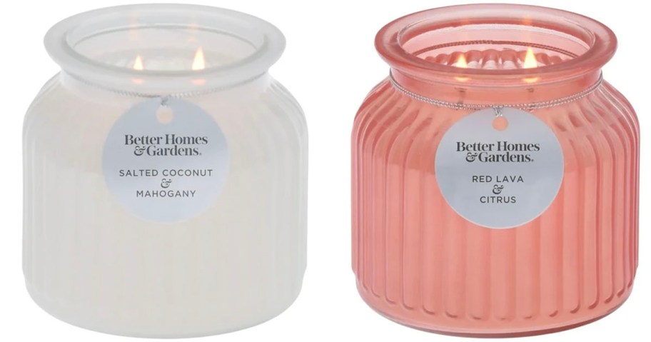 white and pink pogoda jar candles stock images