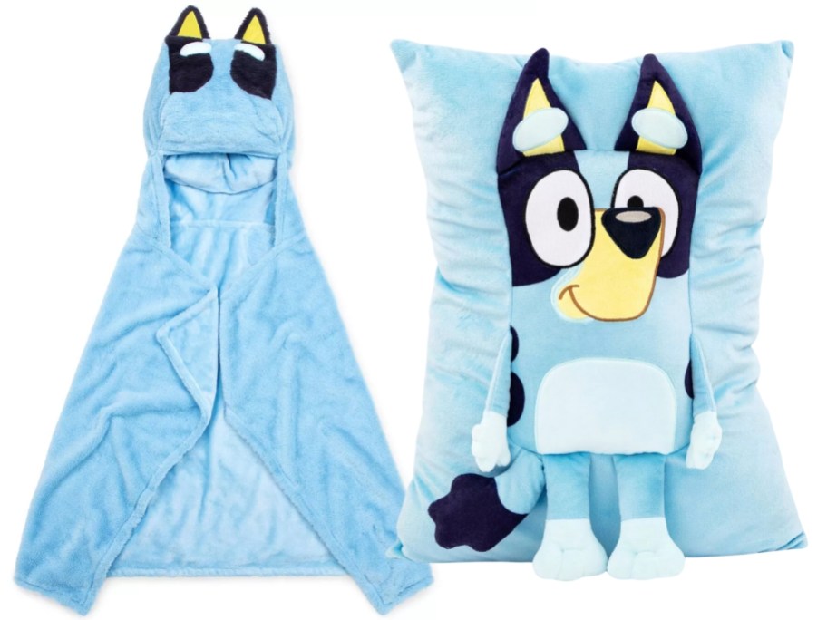 bluey hooded blanket and pillow buddy