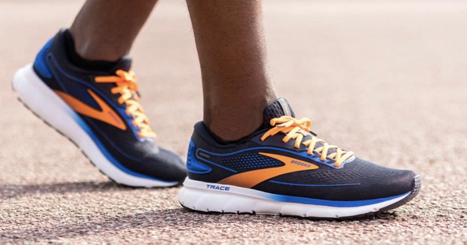 blue and orange brooks running shoes 