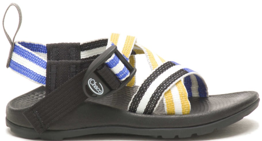 black yellow and blue kids outdoor sandals