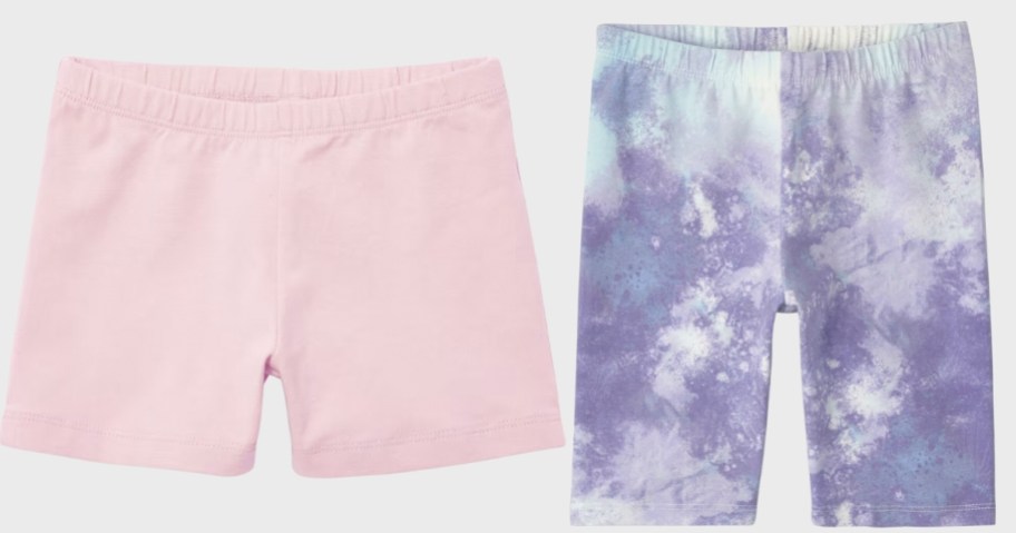 pink and purple tie dye girls shorts