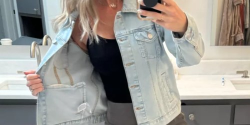 Women’s Oversized Denim Jackets from $12.91 on Walmart.com