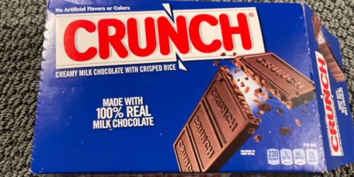 CRUNCH Full Size Candy Bars 18-Count Only $16.70 on Amazon