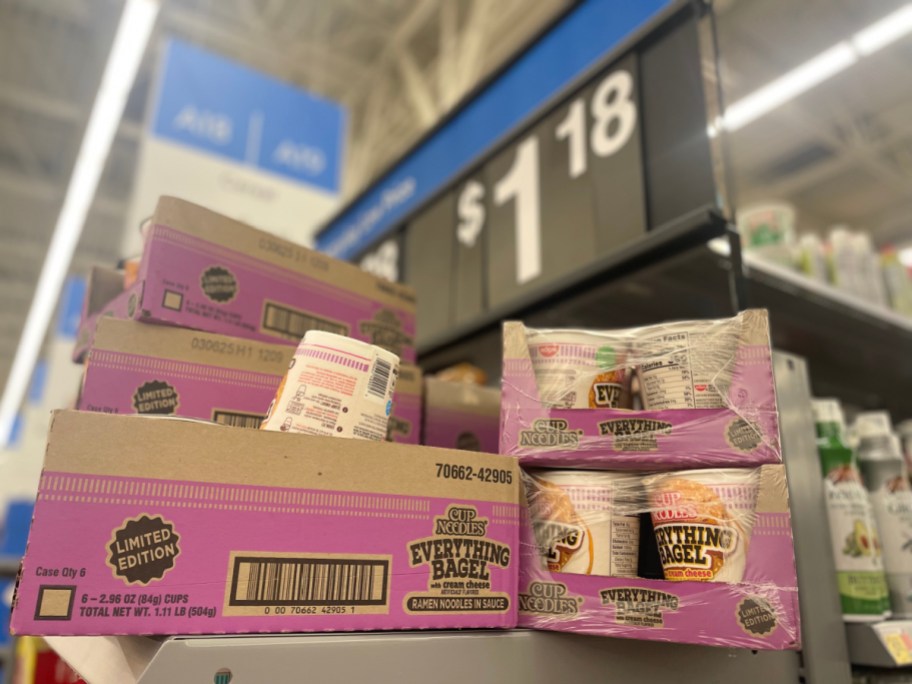cup noodle pricing on shelf at walmart