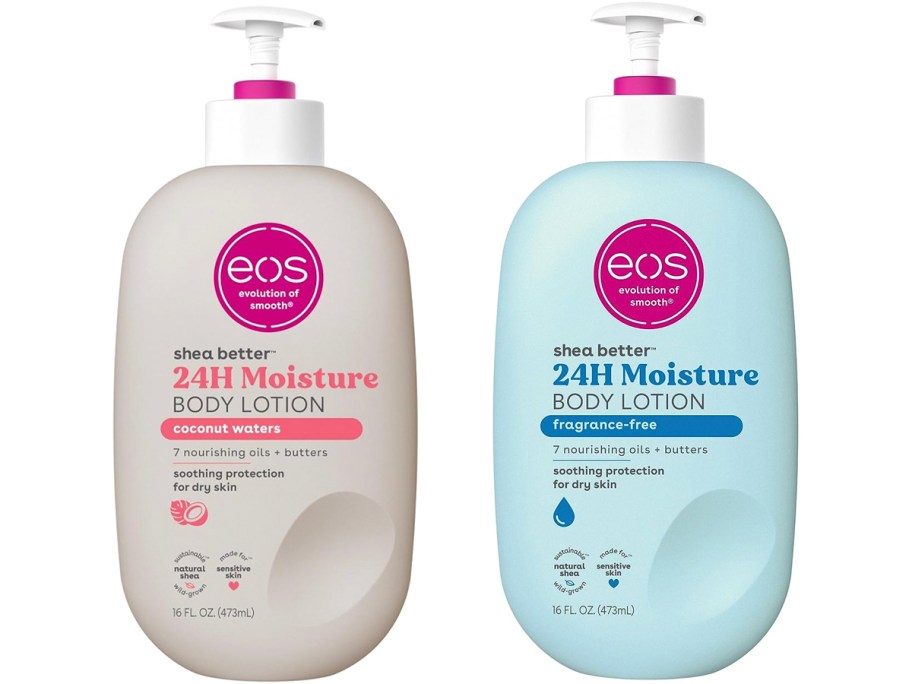 two bottles of eos body lotion 