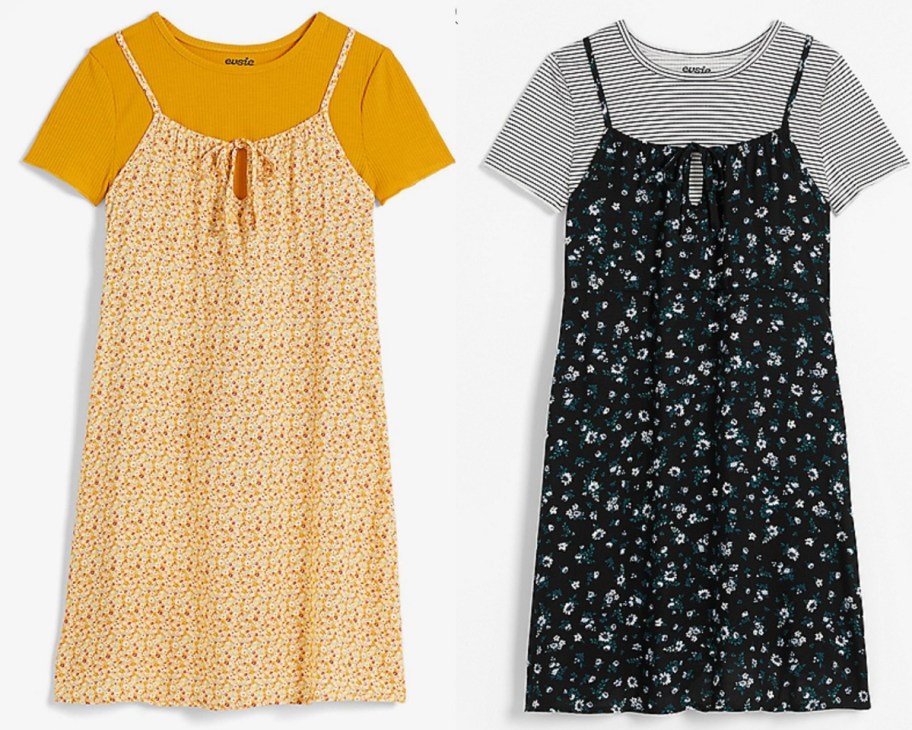 black and gold two layer girls dresses