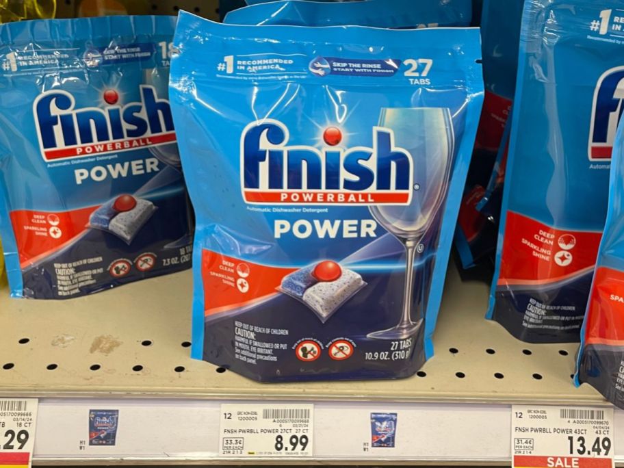 finish dishwashing tabs 27 ct on store shelf
