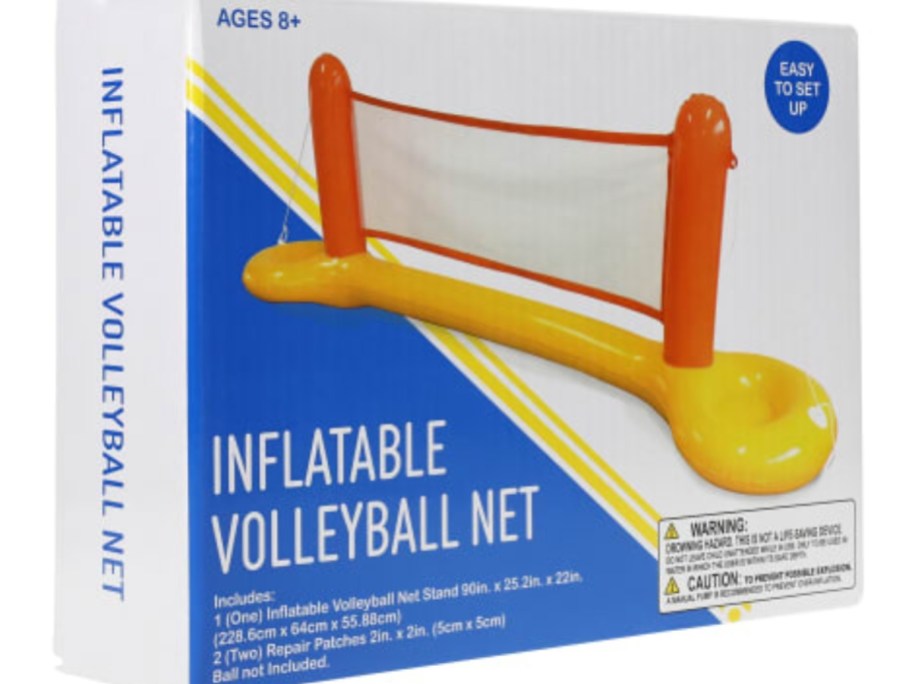 box with an Inflatable Volleyball Net