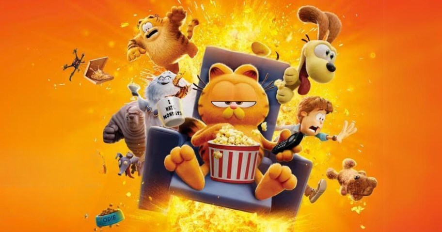 Garfield The Movie poster with Garfield, Odie, Jon and other characters