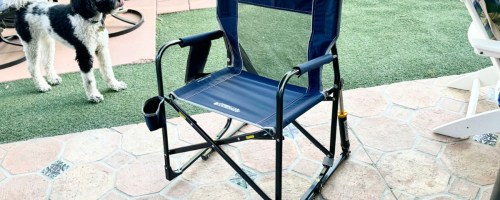 dark blue cgi outdoor rocking chair