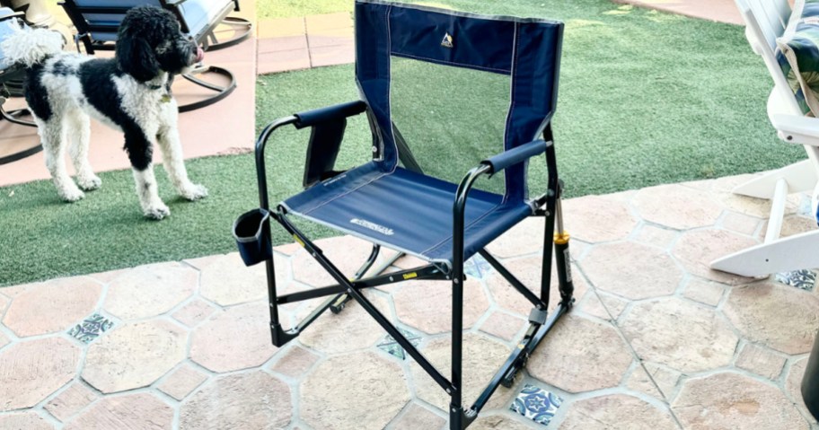 dark blue cgi outdoor rocking chair