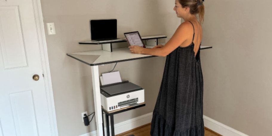 Electric Height Adjustable Standing Desk Under $100 Shipped on Amazon