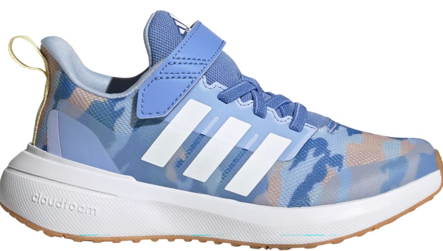 kids light blue and white adidas running shoes